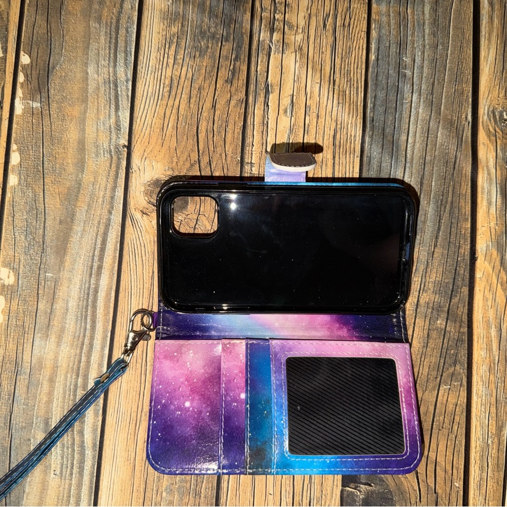 Elegant Blue and Purple Mandala Phone Wallet Case - Picture 2 of 3